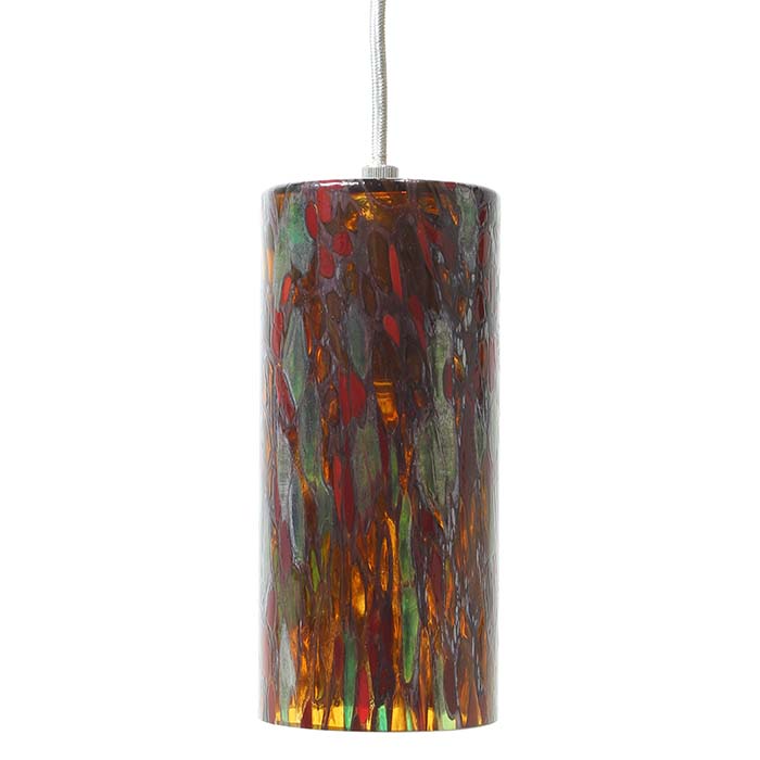 Glass cylinder store pendant light