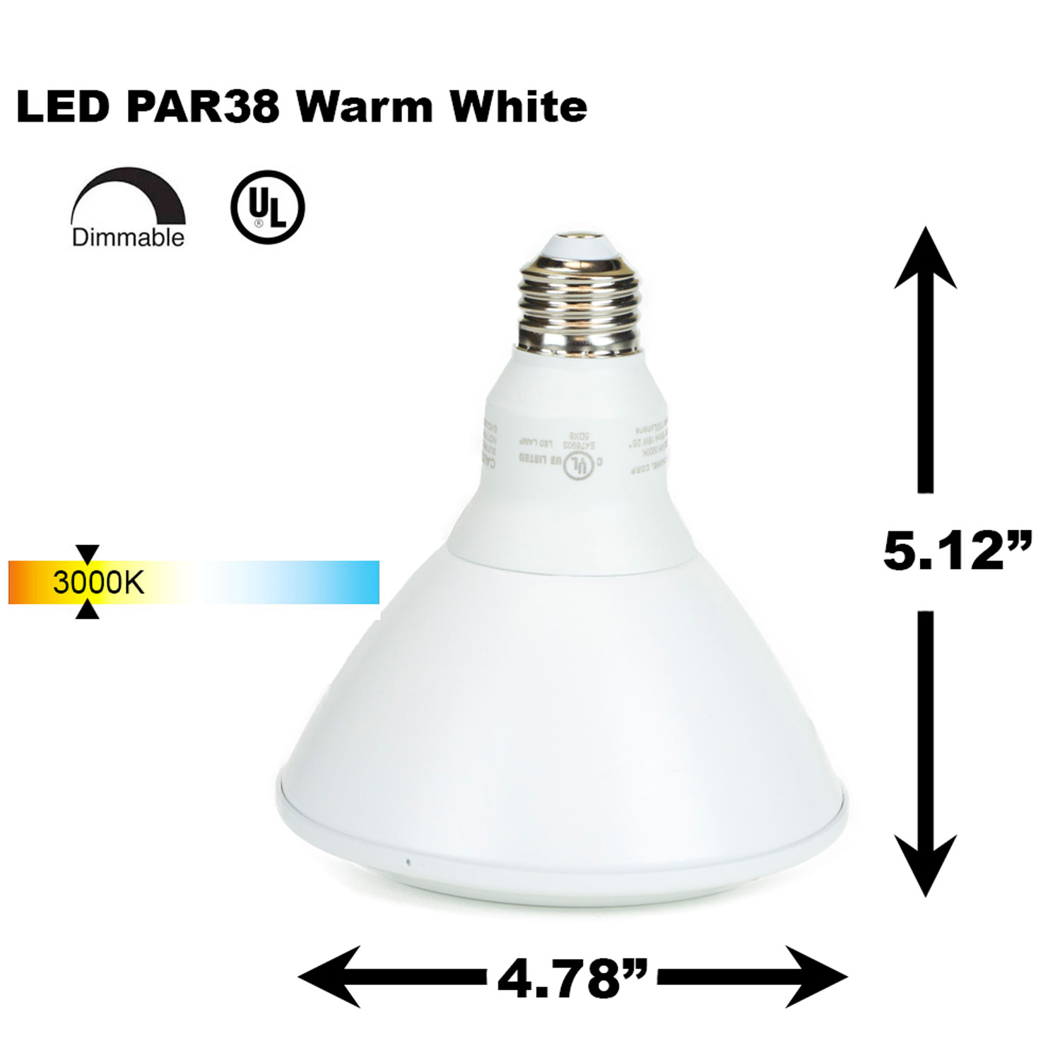 Buy PAR38 LED Light Bulb 13W 3000K. In Stock Fast Ship Direct