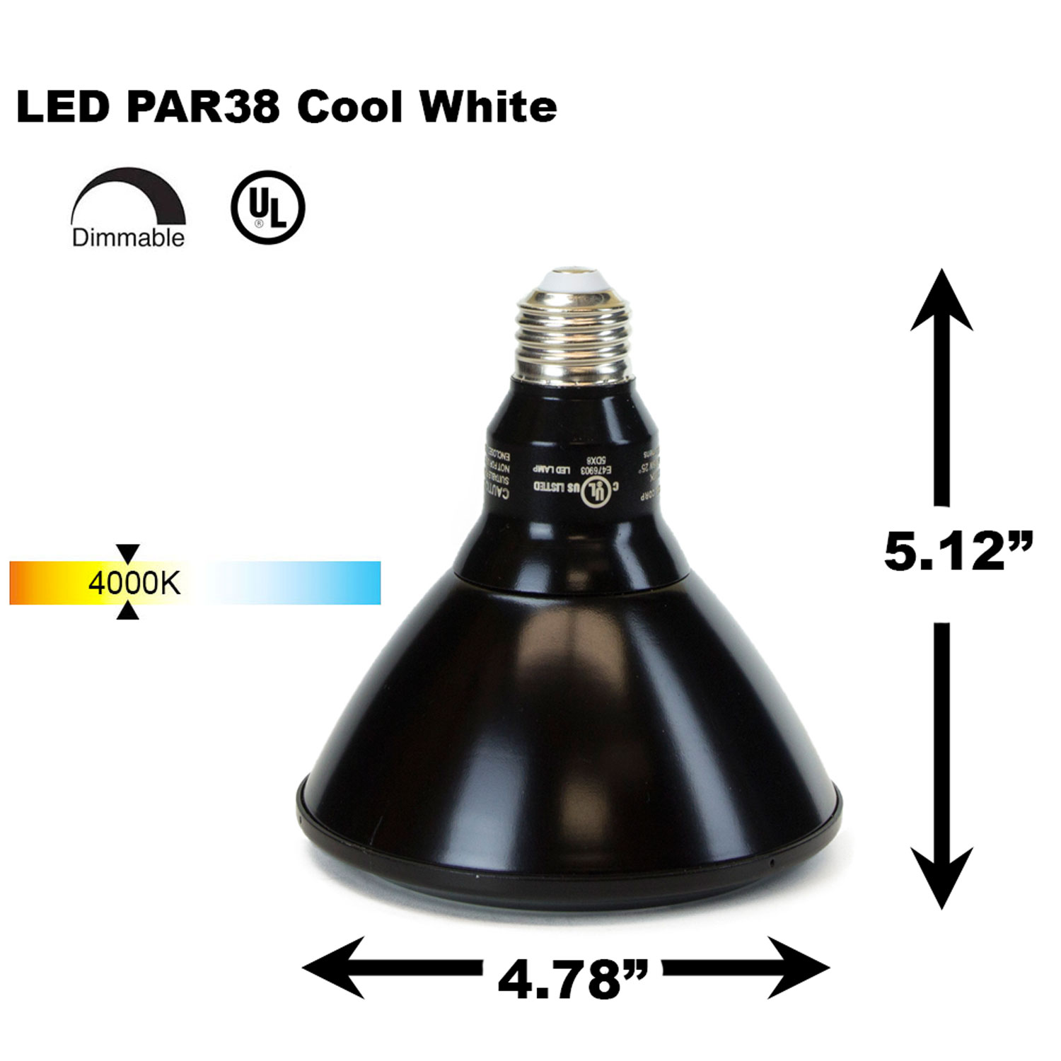 Buy PAR38 LED Light Bulb 13W 4000K. In Stock Fast Ship Direct